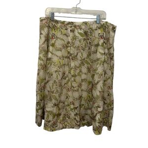 Pendleton Cotton/Silk Green Floral Skirt Size 18W